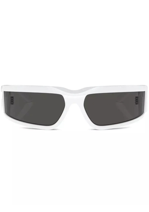 Dolce & Gabbana Eyewear logo-plaque wraparound sunglasses - White
