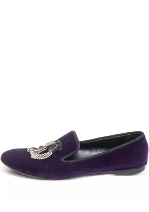 Giuseppe Zanotti Vintage pre-owned velvet embellished loafers - Purple