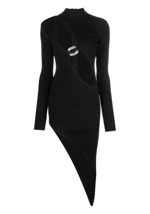 David Koma asymmetric cut-out ribbed dress - Black