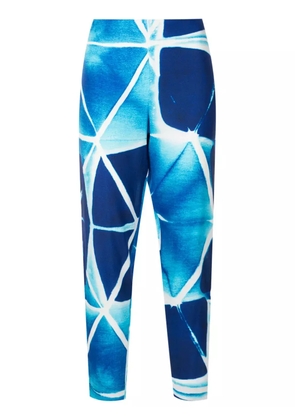 Lenny Niemeyer abstract-print stretch-silk trousers - Blue