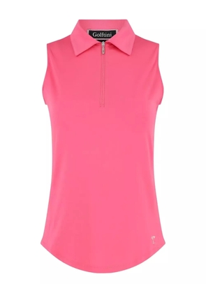 Golftini zip-neck sleeveless polo top - Pink