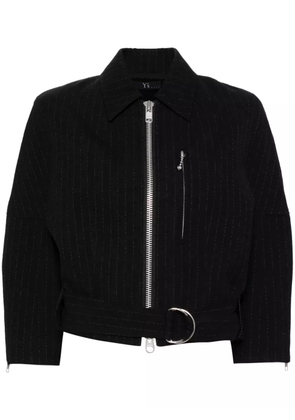 Y's striped zip-up jacket - Black