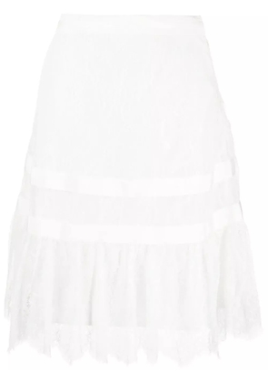 SHIATZY CHEN lace knee-length skirt - White