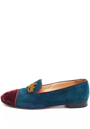 Christian Louboutin Pre-Owned rhinestone-embellished velvet pumps - Blue