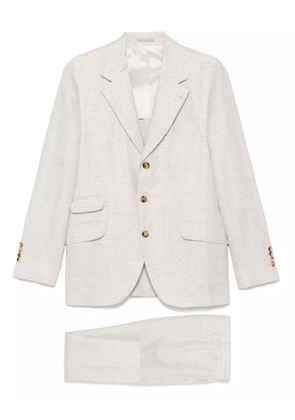 Brunello Cucinelli single-breast checked suit - Neutrals