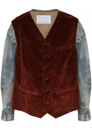 Kolor panelled jacket - Red