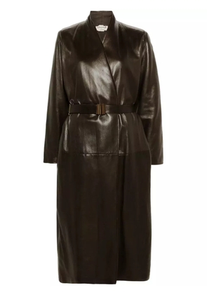 A.N.G.E.L.O. Vintage Cult 1990s belted leather maxi coat - Brown