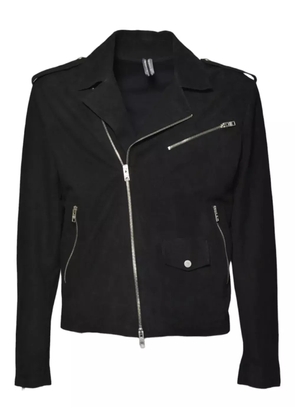 D-FOUR asymmetric-zip biker jacket - Blue