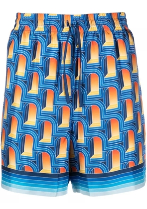 Casablanca L'Arche de Nuit silk shorts - Blue
