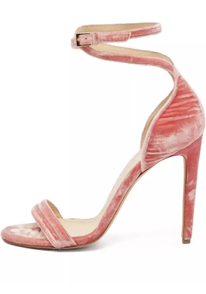 Chloé Pre-Owned 130mm velvet ankle-strap sandals - Pink
