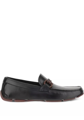 Ferragamo Gancini-detail leather loafers - Black