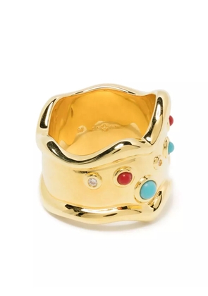 Eshvi crystal-embellished ring - Gold
