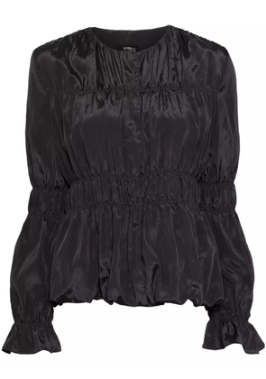 Goen.J ruched single-breasted jacket - Black