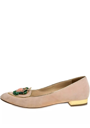 Charlotte Olympia leather ballet flats - Neutrals
