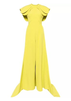 Saiid Kobeisy crepe jumpsuit with back overskirt - Green