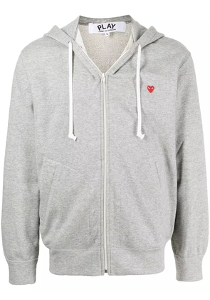 Comme Des Garçons Play heart patch zip-up hoodie - Grey