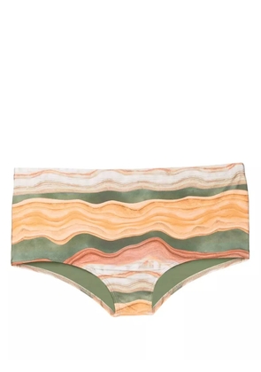 Lygia & Nanny colour-block striped swimming trunks - Brown