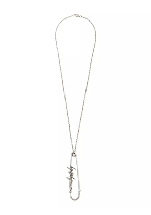 Yohji Yamamoto logo-pendant necklace - Silver