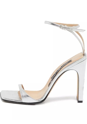 Sergio Rossi Vintage 100mm metallic leather sandals - Silver