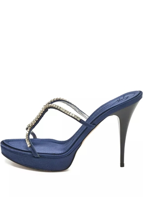 Giuseppe Zanotti Vintage 120mm satin mules - Blue