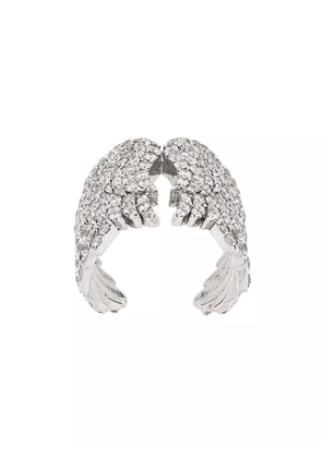 Monan 18kt white gold and diamond wing cocktail ring - Metallic