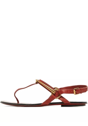 Gucci Pre-Owned leather flat sandals - Red