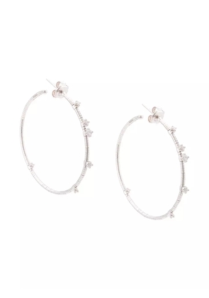 Mattia Cielo 18kt white gold embellished hoop earrings - Silver