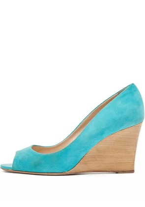 Tod's Vintage 110mm peep-toe wedge pumps - Blue