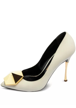 Nicholas Kirkwood pre-owned 110mm stud-embellished pumps - White
