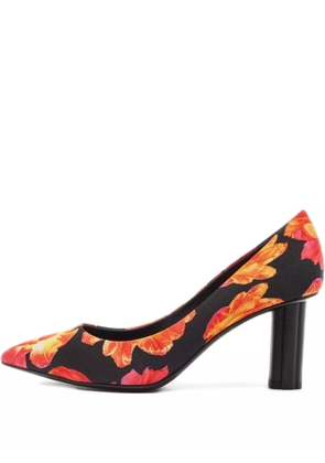 Ferragamo Pre-Owned Badia floral-print pumps - Black