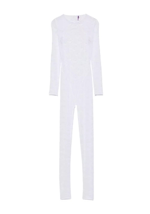 Maison Close Flashback long-sleeve backless jumpsuit - White