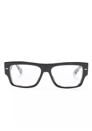 Dolce & Gabbana Eyewear logo engraved rectangle-frame glasses - Black