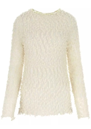 Jil Sander crew-neck long-sleeve mesh top - Neutrals