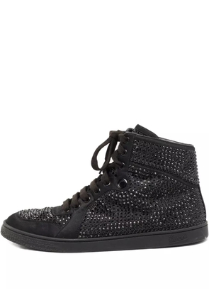 Gucci Pre-Owned Coda crystal embellishment high top sneakers - Black