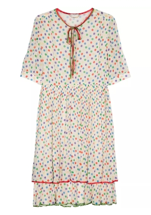 Celine Pre-Owned 1980s polka-dot dress - White