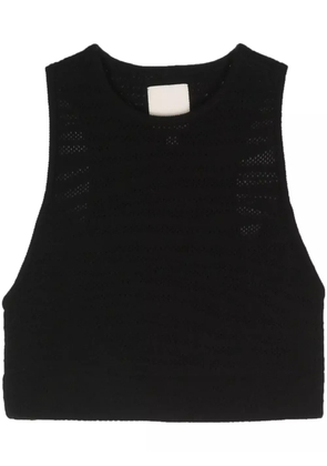 Emporio Armani knitted cropped top - Black