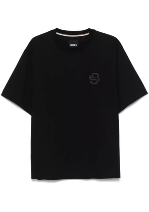 BOSS logo-embroidered T-shirt - Black