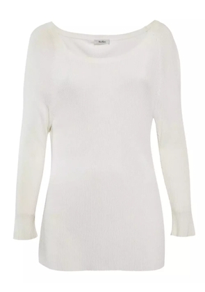 Max Mara boat-neck ribbed sweater - White