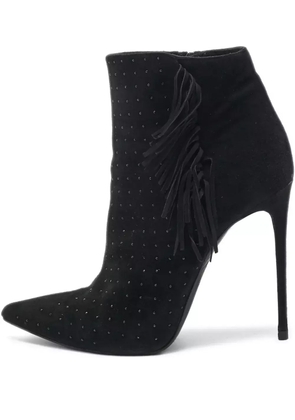 Le Silla pre-owned 110mm fringe-embellished studded ankle boots - Black