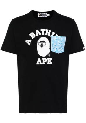 A BATHING APE® logo print T-shirt - Black