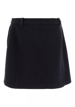 Jil Sander herringbone wool mini skirt - Blue