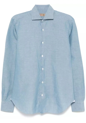 Barba slub-texture shirt - Blue