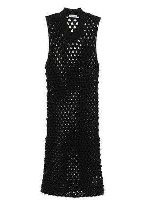 Jil Sander crochet midi dress - Black
