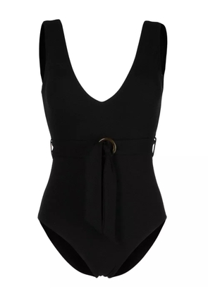 Duskii ribbed V-neck swimsuit - Black