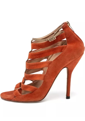Jimmy Choo Pre-Owned 120mm leather sandals - Orange