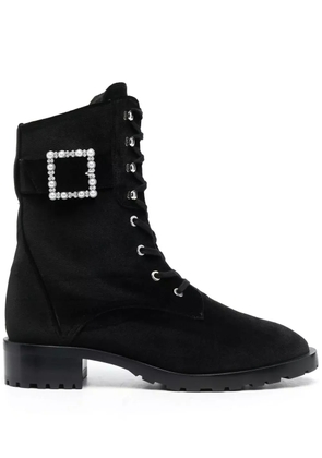 Stuart Weitzman 40mm buckle-fastening lace-up boots - Black