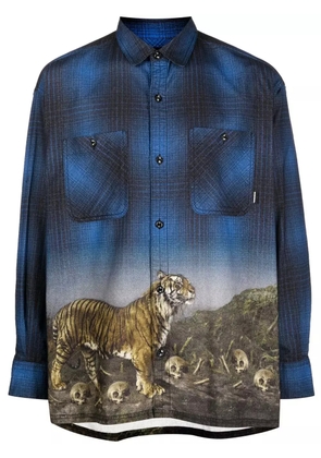 Neighborhood tiger-print visual-effect shirt - Blue
