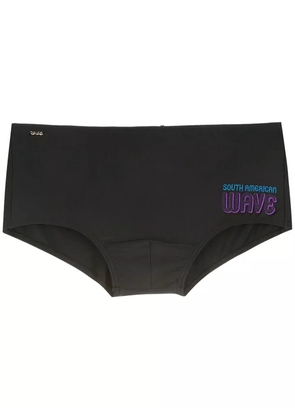 Amir Slama logo-print swim trunks - Black
