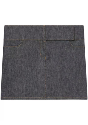 Courrèges belted denim mini skirt - Grey