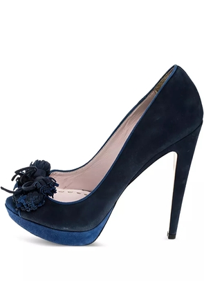 Miu Miu Pre-Owned 2023 135mm tassel platform pumps - Blue